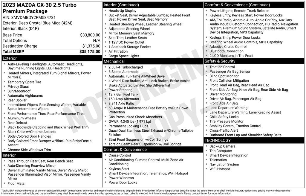 2023 Mazda Mazda CX-30 2.5 Turbo Premium
