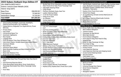 2023 Subaru Outback Onyx Edition XT