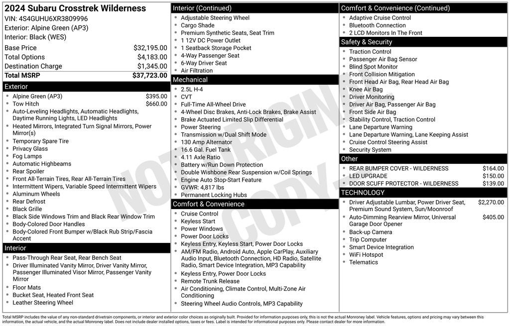 2024 Subaru Crosstrek Wilderness