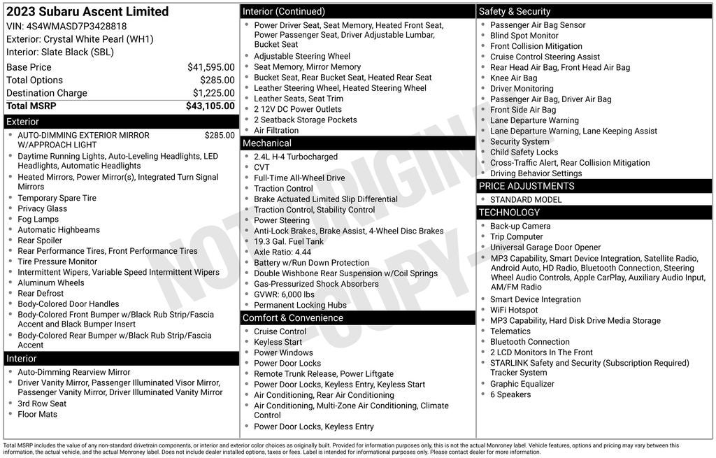 2023 Subaru Ascent Limited 7-Passenger