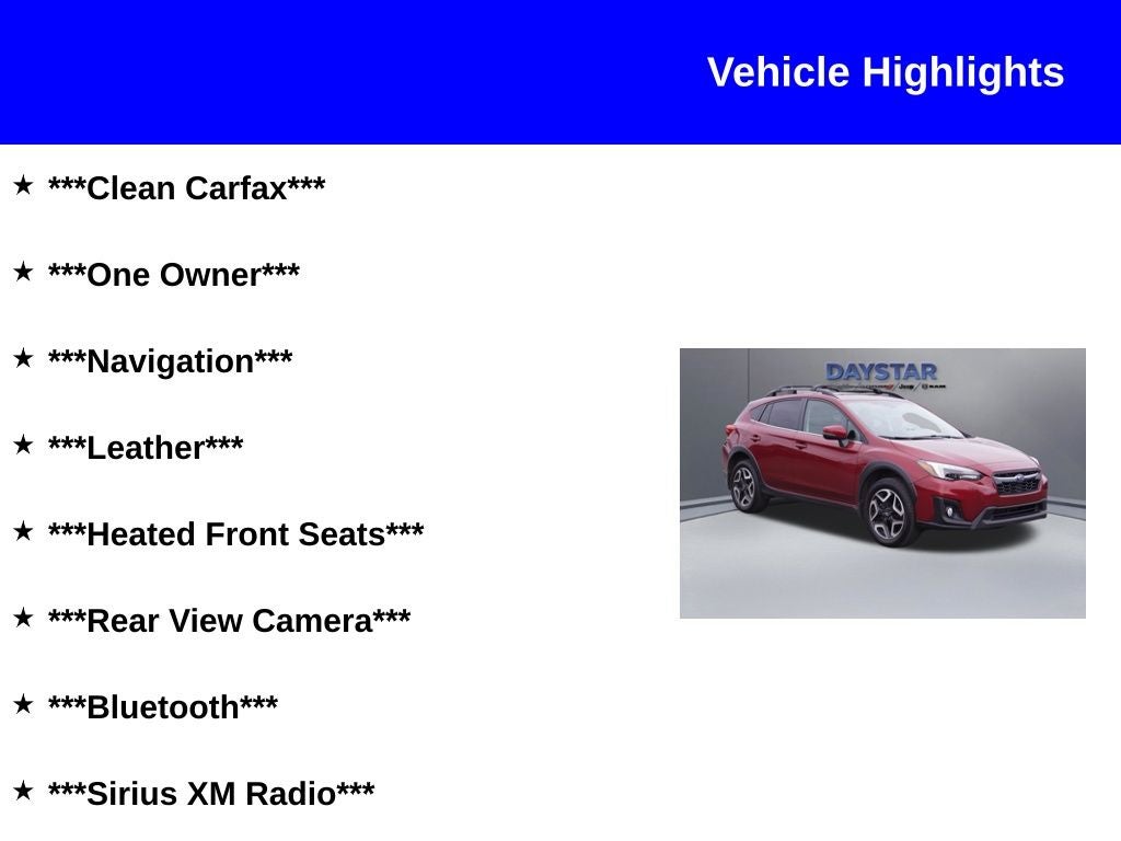 2019 Subaru Crosstrek 2.0i Limited