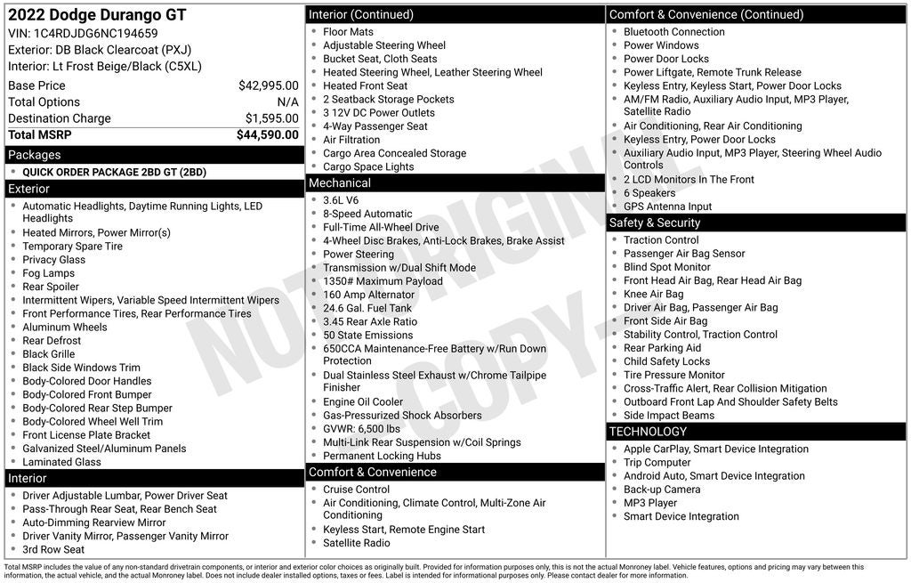 2022 Dodge Durango GT