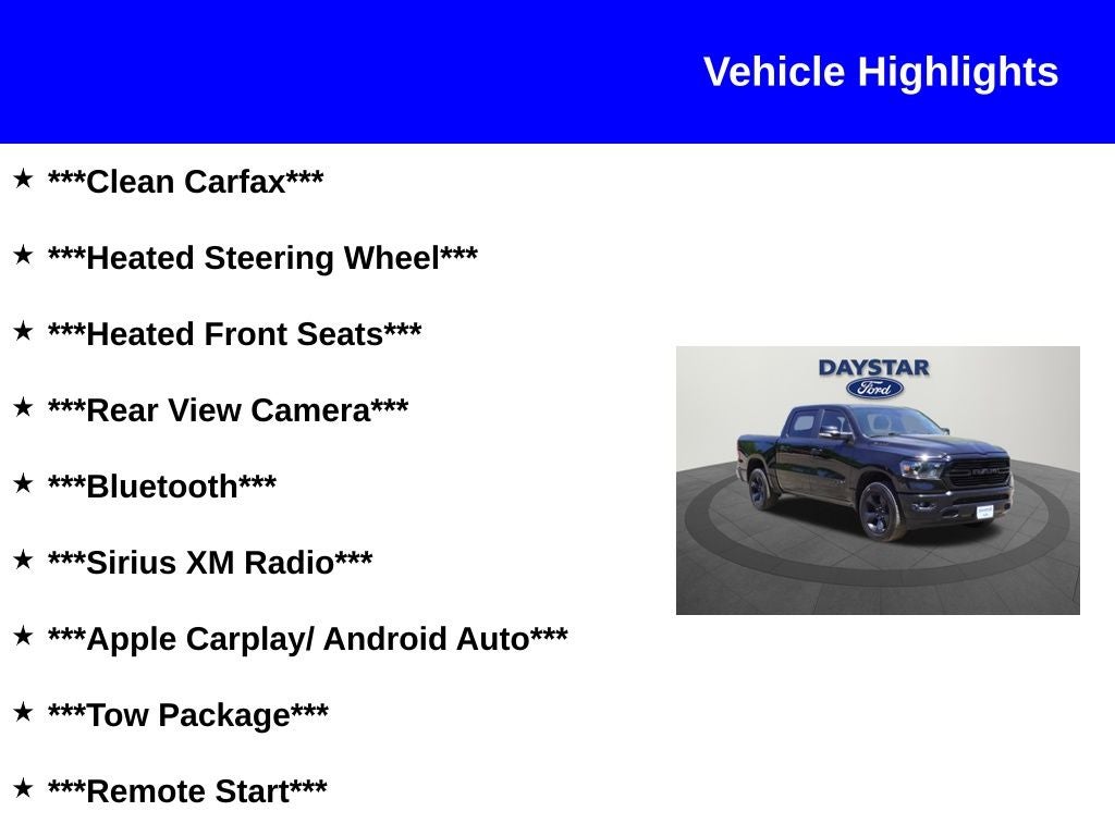 2019 RAM 1500 Big Horn/Lone Star