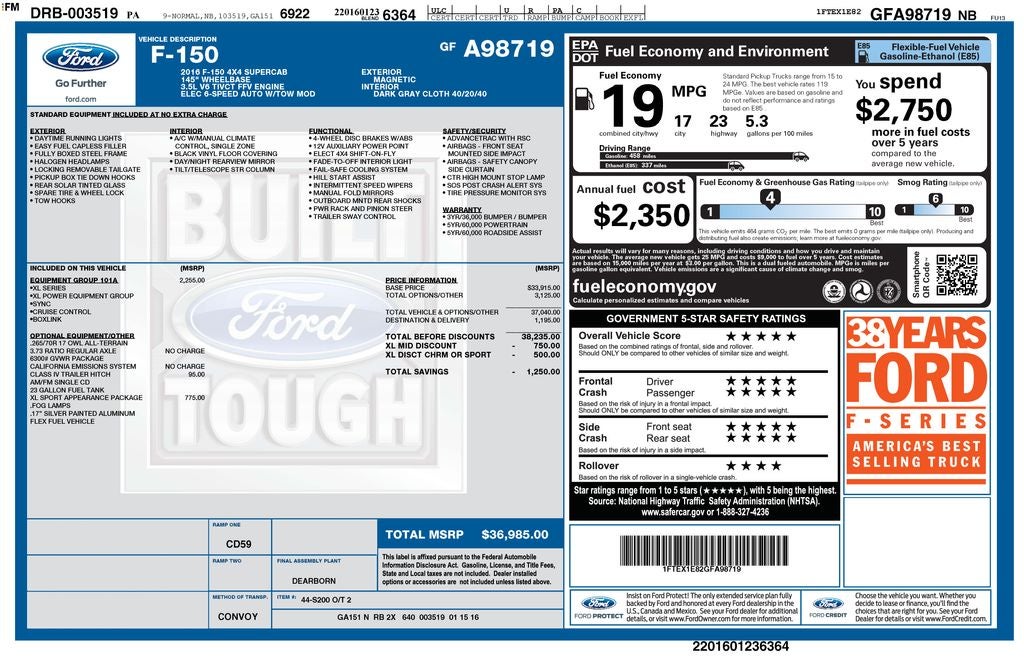 2016 Ford F-150 XL