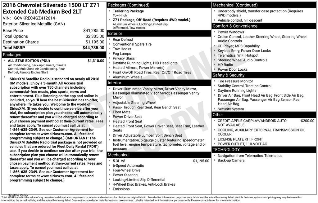 2016 Chevrolet Silverado 1500 LT LT2