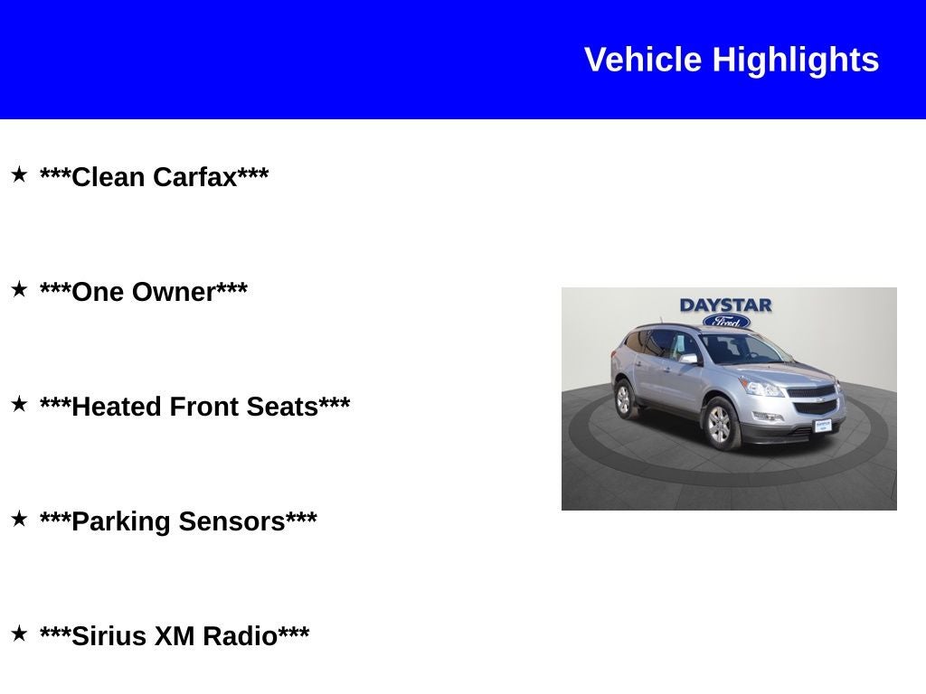 2012 Chevrolet Traverse LT 1LT