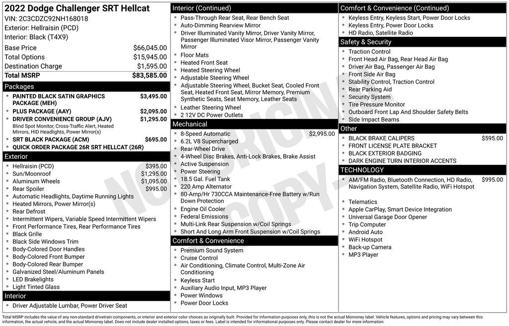 2022 Dodge Challenger SRT Hellcat