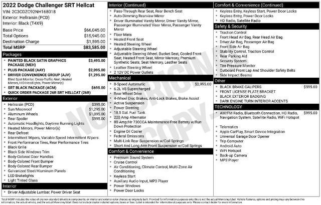 2022 Dodge Challenger SRT Hellcat
