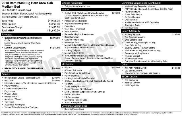 2018 RAM 2500 Big Horn