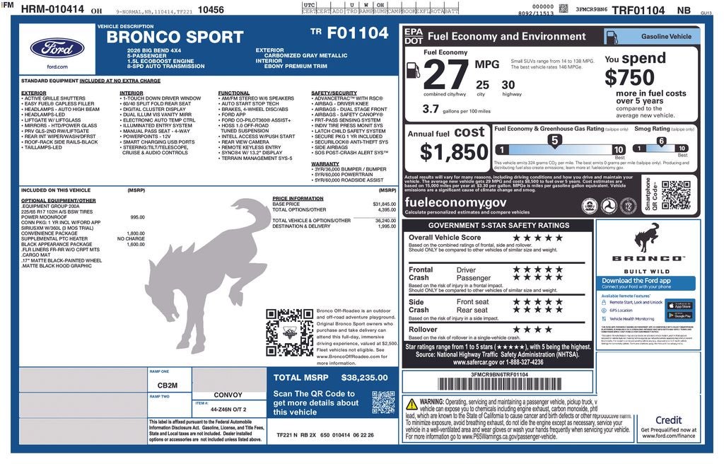 2026 Ford Bronco Sport Big Bend