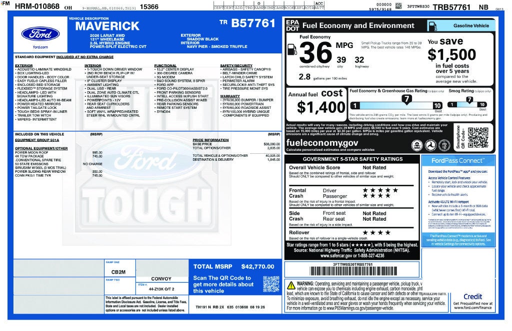 2026 Ford Maverick Lariat