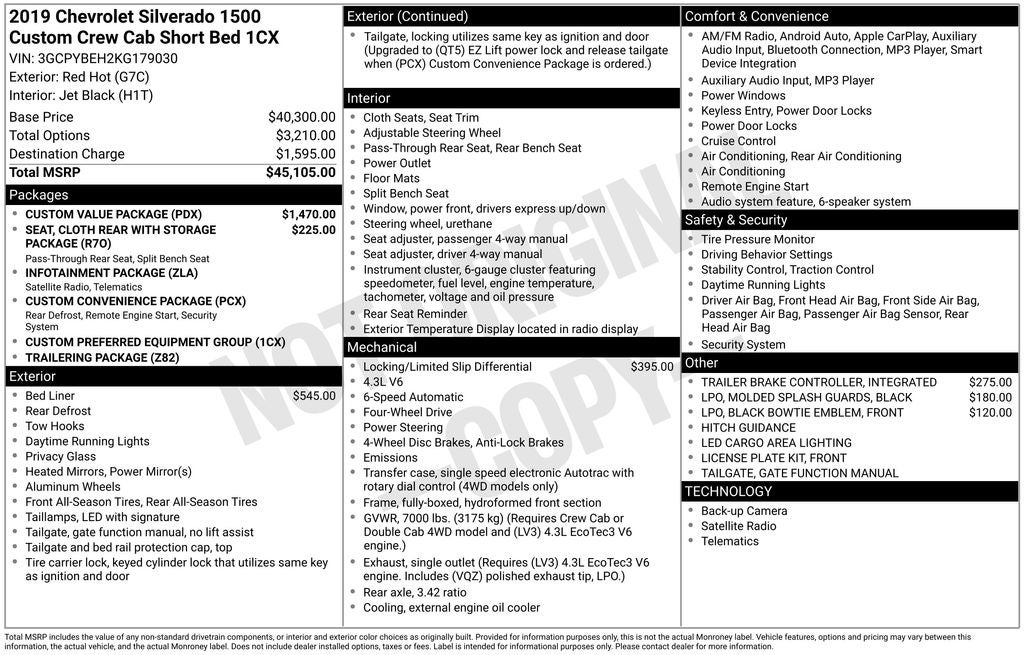 2019 Chevrolet Silverado 1500 Custom