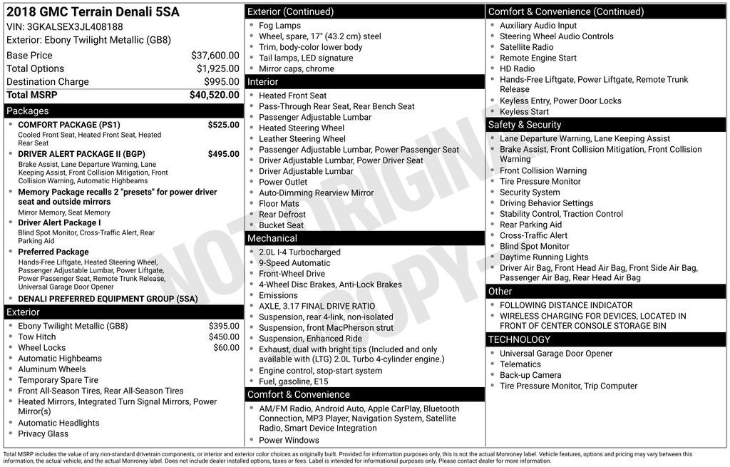 2018 GMC Terrain Denali