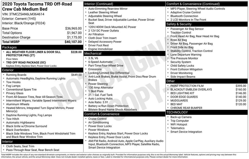 2020 Toyota Tacoma TRD Off-Road V6