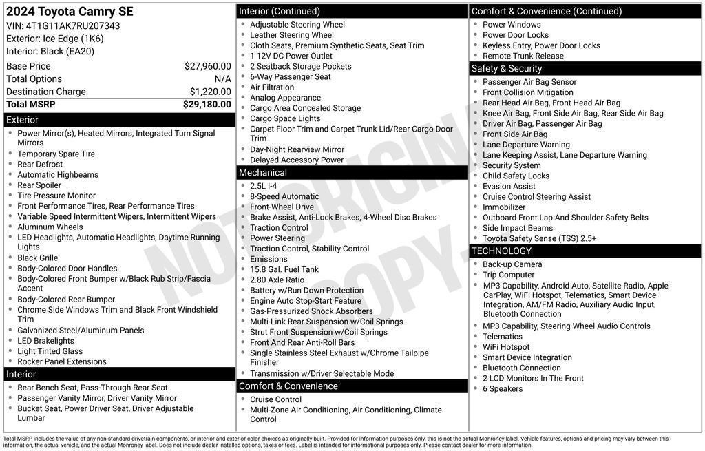 2024 Toyota Camry SE
