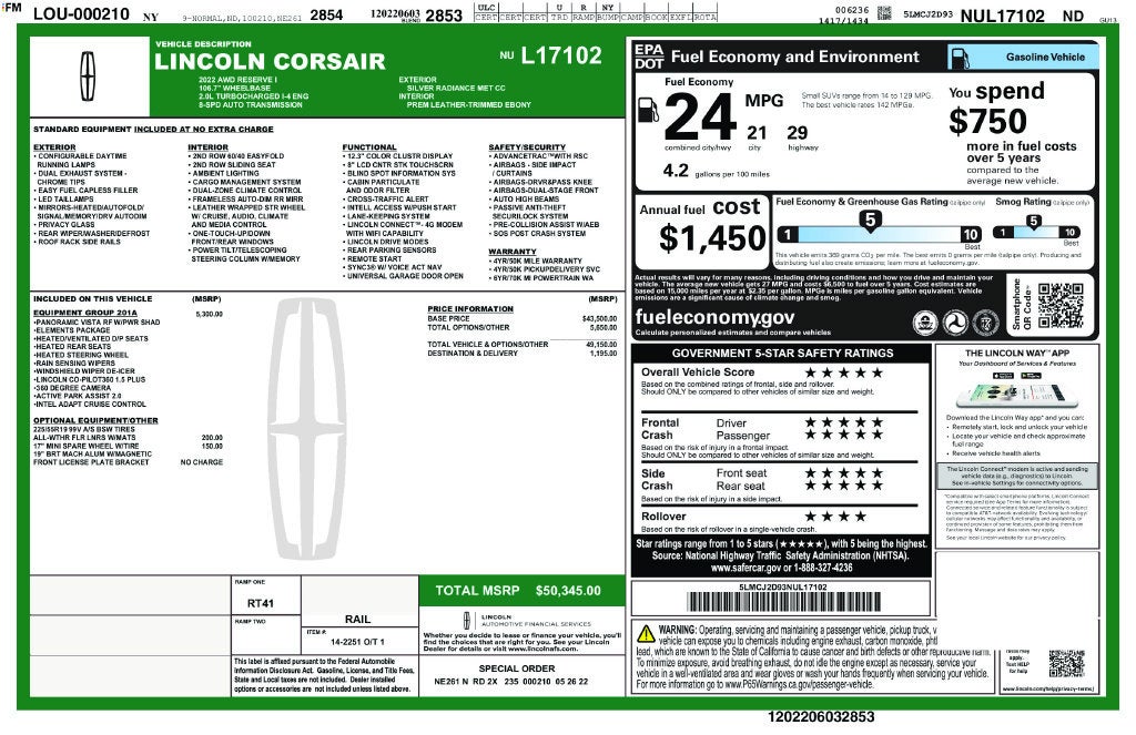 2022 Lincoln Corsair Reserve